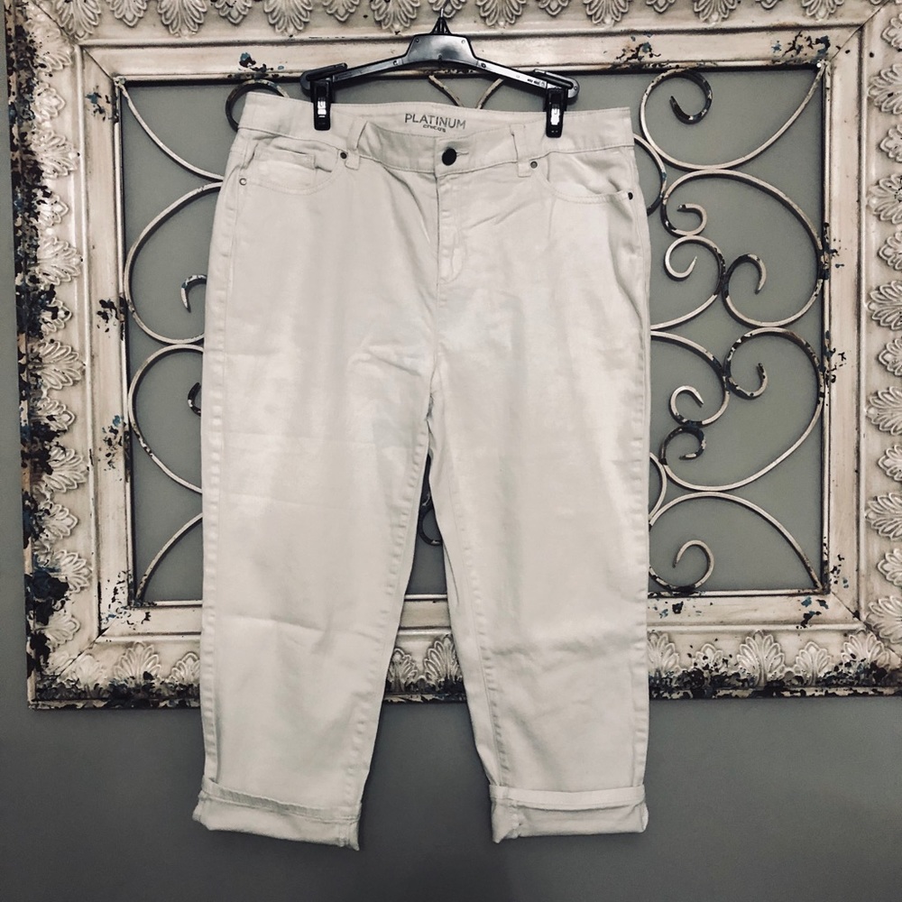 Chico’s Platinum Crop White Jean
